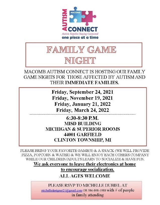 Family Game Nights-Autism Connect